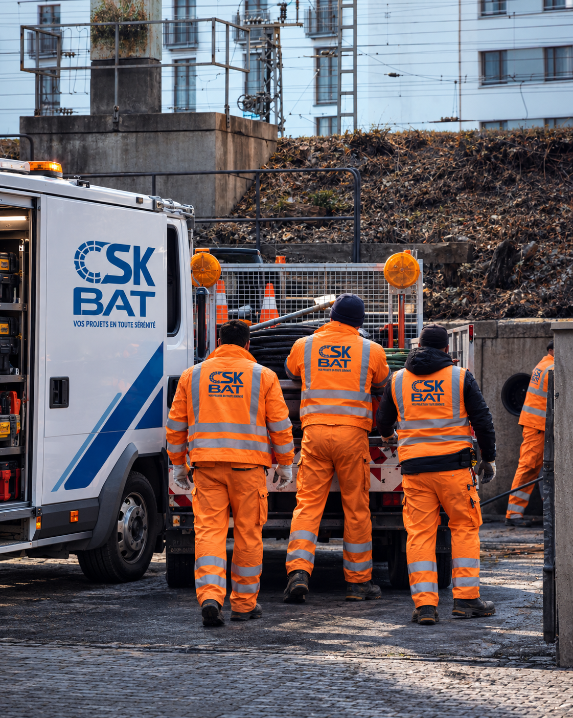 Technicien CSK BAT intervenant sur une installation électrique